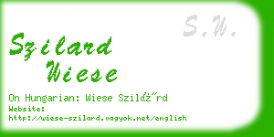 szilard wiese business card